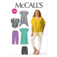 McCall\'s Patterns M6971 Easy Womens Top, Tunic, Dress, Shorts and Pants 350798