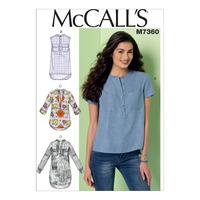 McCall\'s M7360 Misses\' Henley Tops 380638