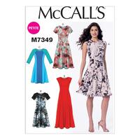 McCall\'s M7349 Misses\'/Miss Petite Sleeveless or Raglan Sleeve, Fit and Flare Dresses 380620