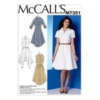 McCall\'s M7351 Misses\' Shirtdresses with Pockets and Belt 380624