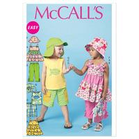 mccalls m6495 toddlerschildrens tops shorts pants and hats 378399