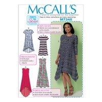 McCall\'s M7348 Misses\' Straight, Handkerchief, or High-Low Hem Dresses 380617