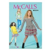 McCall\'s M7274 Children\'s/Girls\' Tops, Dress, Skirt and Leggings 380299