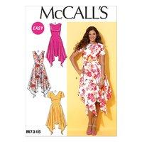 mccalls m7315 misses handkerchief hem dresses 380406