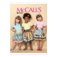 McCall\'s M7312 Children\'s/Girls\' Ruffled Colorblock and Patchwork Skirts 380403