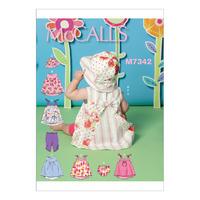 mccalls m7342 infants back bow dresses panties leggings and bucket hat ...