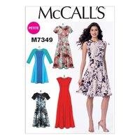 McCall\'s M7349 Misses\'/Miss Petite Sleeveless or Raglan Sleeve, Fit and Flare Dresses 380620