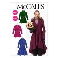 McCall\'s M6800 Misses\'/Miss Petite Lined Coats, Belt and Detachable Collar and Hood 378535