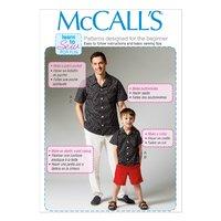 McCall\'s Patterns M6972 Learn to Sew for Fun, Easy Mens/Boys Shirt, Shorts and Pants 350799