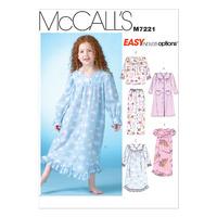 McCall\'s M7221 Children\'s/Girls\' Robe, Gowns, Top and Pants 380165