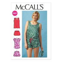 McCall\'s M6848 Misses\' Tops, Romper, Shorts and Eye Mask 378573