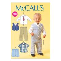 McCall\'s M6873 Infants\' Vest, Shirt, Shorts, Pants, Tie and Pocket Square 378582