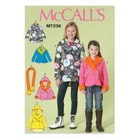 McCall\'s M7236 Children\'s/Girls\' Jackets and Scarf 380199