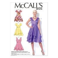 McCall\'s M7316 Misses\' Asymmetrical Tiered Dresses 380407