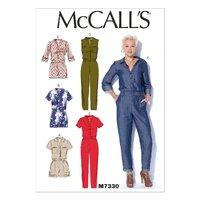 McCall\'s M7330 Misses\' Button-Up Rompers and Jumpsuits 380562