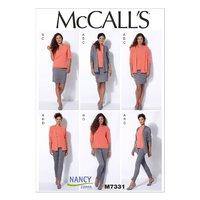 mccalls m7331 misses cardigan t shirt pencil skirt and leggings 380564