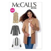 McCall\'s M7332 Misses\' Open Front Vest and Jackets 380567