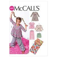 McCall\'s M6643 Children\'s/Girls\' Tops, Dress, Shorts, Pants and Sleeping Bag 378479