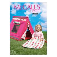 McCall\'s M7268 18 Doll\'s Sleeping Bag and Tent 380285