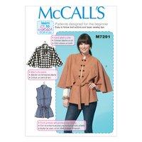 mccalls m7291 misses capelets vest and belt 380347