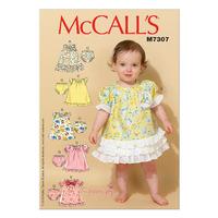 McCall\'s M7307 Infants\' Ruffled Dresses and Panties 380392