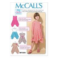 mccalls m7309 childrensgirls handkerchief hem dresses 380395