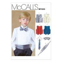 mccalls m7223 childrensboys lined vests cummerbund bow tie and necktie ...