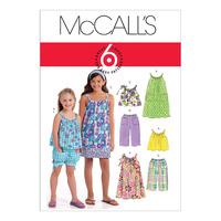 McCall\'s M5797 Children\'s/Girls\' Tops, Dresses, Shorts and Pants 378090