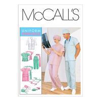 McCall\'s M6107 Misses\'/Men\'s Lab Coat, Dress, Top, Pull-On Pants, Hats and Tie Belt 378224