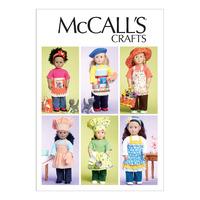 McCall\'s M6451 18 (46cm) Doll Clothes, Bag, Towel and Cat 378365