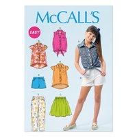 McCall\'s M6951 Girls\'/Girls\' Plus Tops, Skirt, Shorts and Pants 378680