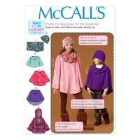 mccalls m7012 childrensgirls ponchos hat and scarf 378757