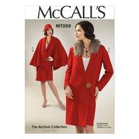 McCall\'s M7259 Misses\' Coat and Detachable Cape and Collar 380273