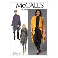 McCall\'s M7262 Misses\'/Women\'s Sweater Coat and Poncho 380276