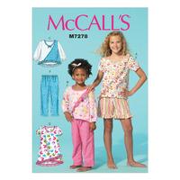 McCall\'s M7278 Children\'s/Girls\' Tops, Dress, Shorts and Pants 380308