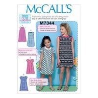 McCall\'s M7344 Children\'s/Girls\' Raglan Sleeve Knit Dresses 380602