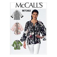 McCall\'s M7362 Misses\' Raglan Sleeve Tops and Jackets 380642