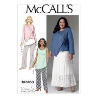 McCall\'s M7368 Misses\'/Women\'s Asymmetrical Jacket, Tunic, Gored Skirt and Pants 380670