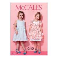 mccalls m7375 childrensgirls sleeveless dress puff sleeve overdress an ...