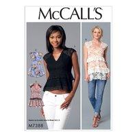 McCall\'s M7388 Misses\' V-Neck, Empire-Waist Tops 380712