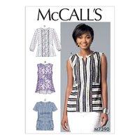 McCall\'s M7390 Misses\' Split-Neck, Seam-Detail Tops 380717