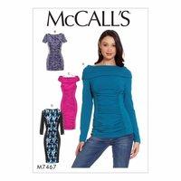 McCall\'s Patterns M7467 - Misses\' Ruched and Panelled Top, Tunic and Dresses 388493