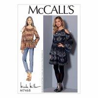 mccalls patterns m7468 misses cold shoulder tunic and dress 388494