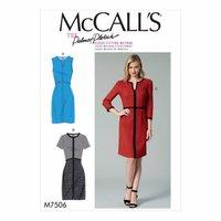 mccalls pattern m7506 misses split neck or split hem dresses with bind ...