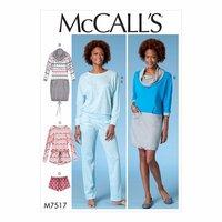 McCall\'s Pattern M7517 - Misses\' Batwing Top, Dress and Romper, and Drawstring Shorts and Pants 388542