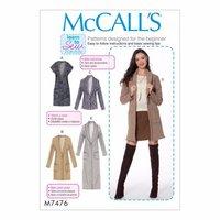 mccalls pattern m7476 misses drop shoulder vest and cardigans 388502