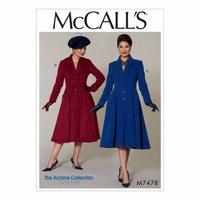 McCall\'s Pattern M7478 - Misses\'/Miss Petite Fit and Flare, Shawl Collar Coats 388504