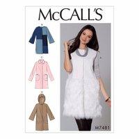 mccalls pattern m7481 misses hooded collared or collarless coats and v ...