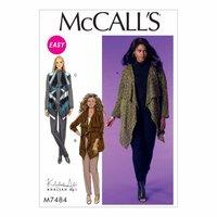 mccalls pattern m7484 misseswomens draped cardigans and vest 388510