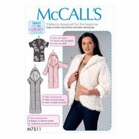 mccalls patterns m7511 misses open front jackets with shawl collar and ...